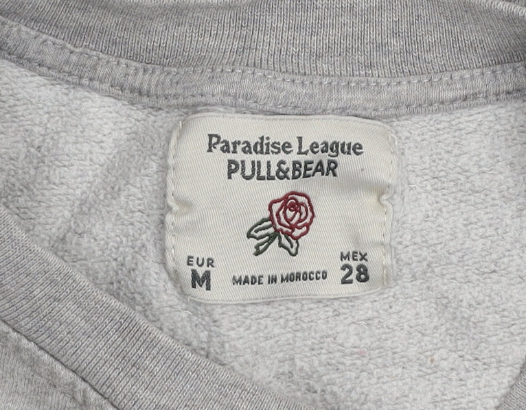 Pull & Bear Womens Grey NYC Pullover Sweatshirt Size 12 Medium