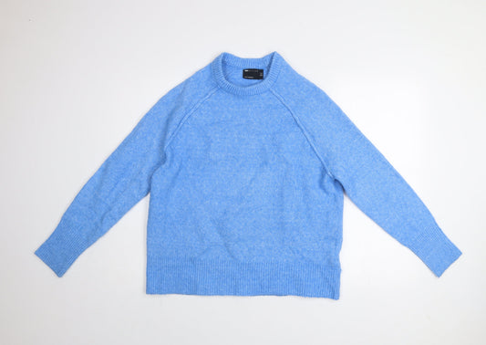 ASOS DESIGN Women’s Blue Relaxed Fit High Neck Knitted Jumper Size 8