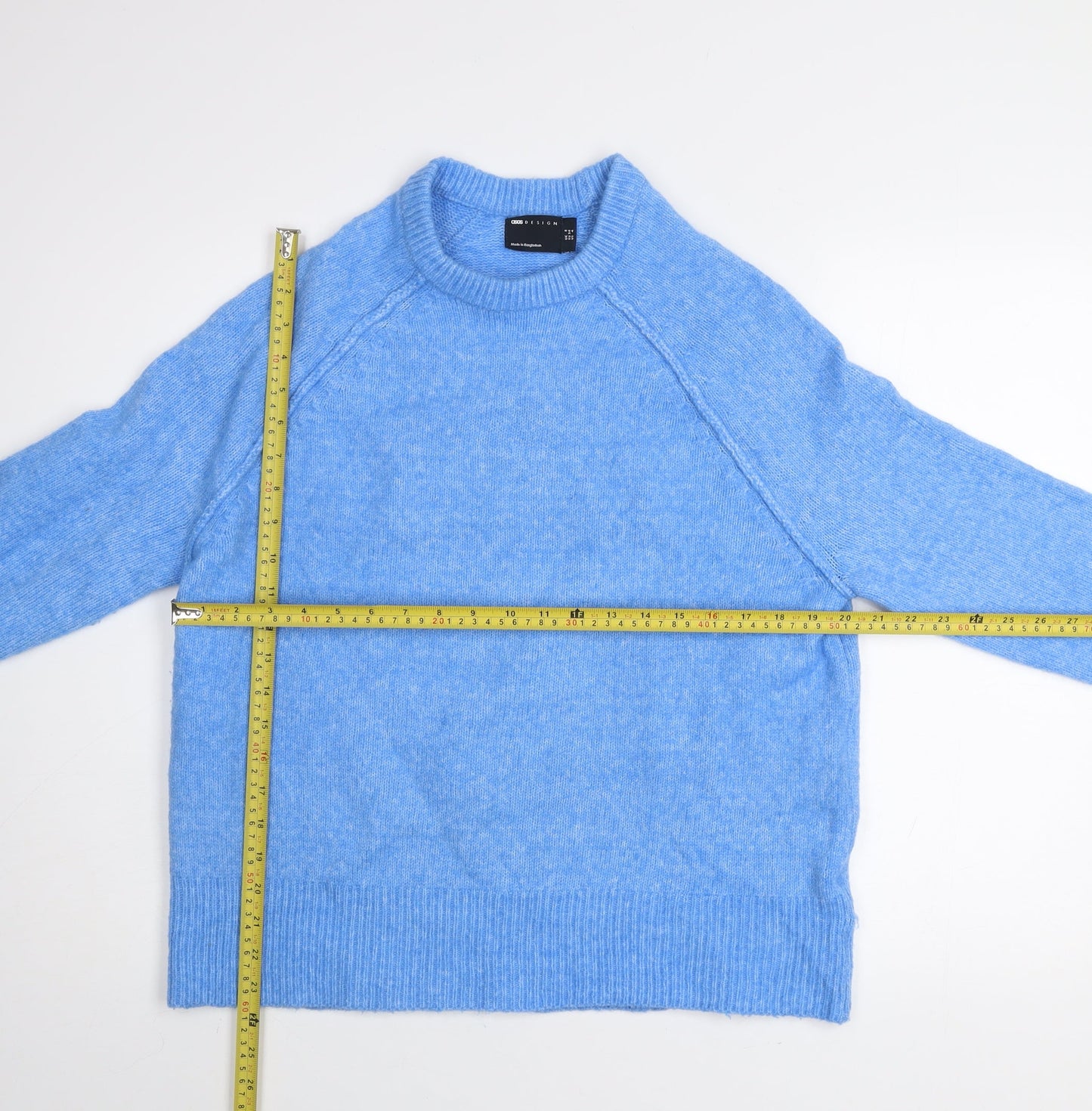 ASOS DESIGN Women’s Blue Relaxed Fit High Neck Knitted Jumper Size 8