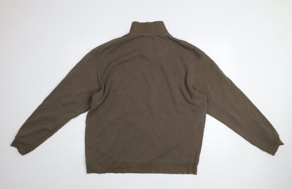 Jack & Jones Men’s Brown 2XL Half Zip Fleece Sweatshirt