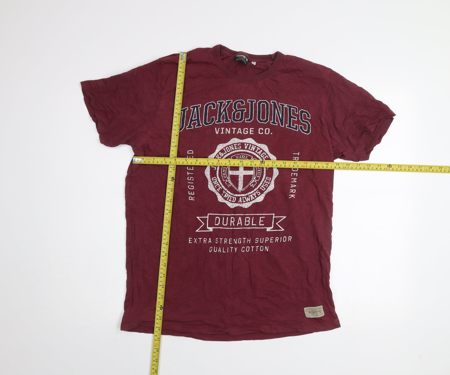 Jack & Jones Men’s Red XL Vintage Graphic Cotton T-Shirt