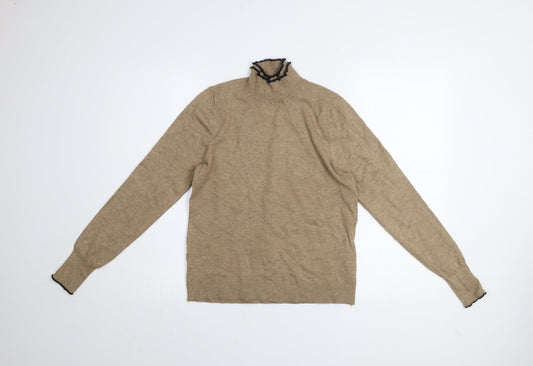 Sfera Women’s Beige High Neck Knit Jumper Size 14