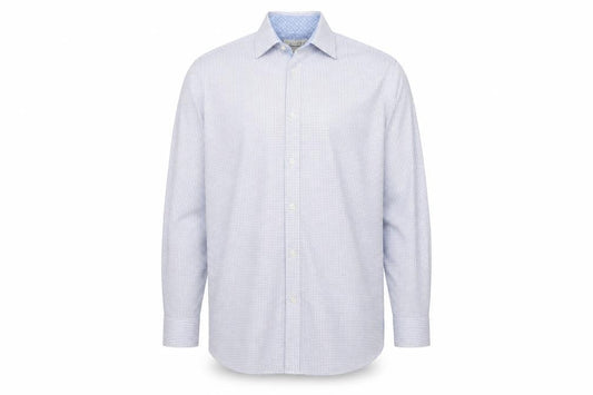 Ted Baker Men's Blue Check Cotton Long Sleeve Button-Up Shirt Size 16