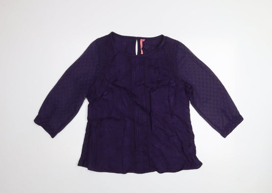 White Stuff Women's Purple Viscose Tunic Blouse Size 14