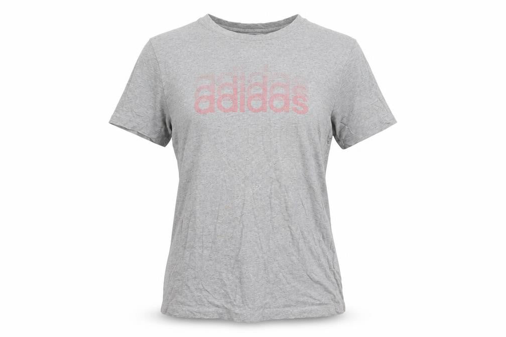 adidas Womens Grey XS Basic Logo Short Sleeve Cotton T-Shirt