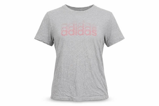 adidas Womens Grey XS Basic Logo Short Sleeve Cotton T-Shirt
