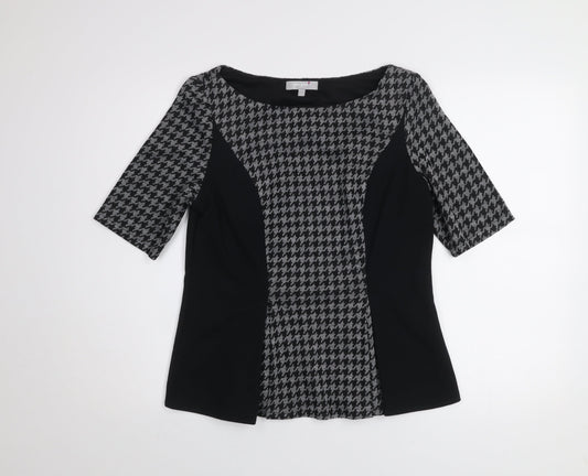 Marks and Spencer Per Una Women's Grey Houndstooth Blouse Size 14