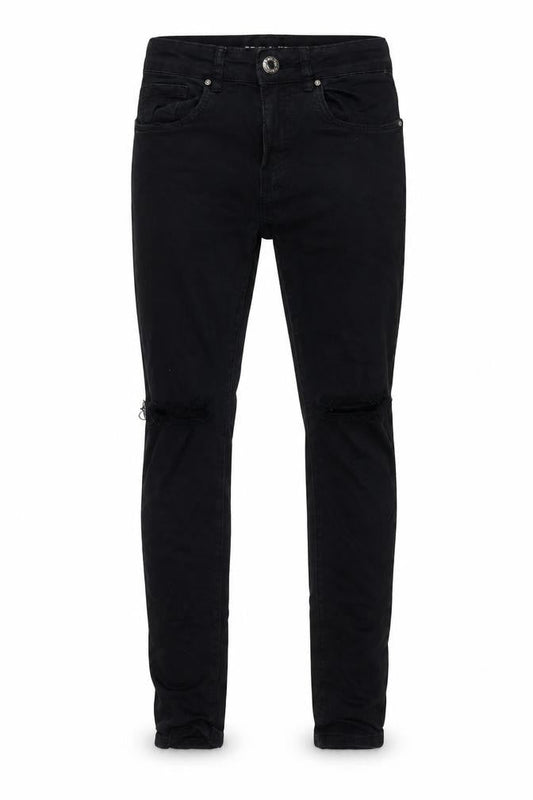 Maxtre Men's Black Slim Fit Distressed Skinny Jeans Size 28