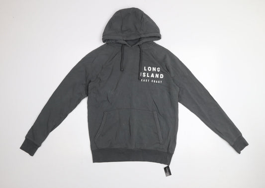 Dunnes Stores Men’s Grey Pullover Hoodie XS Long Island Print