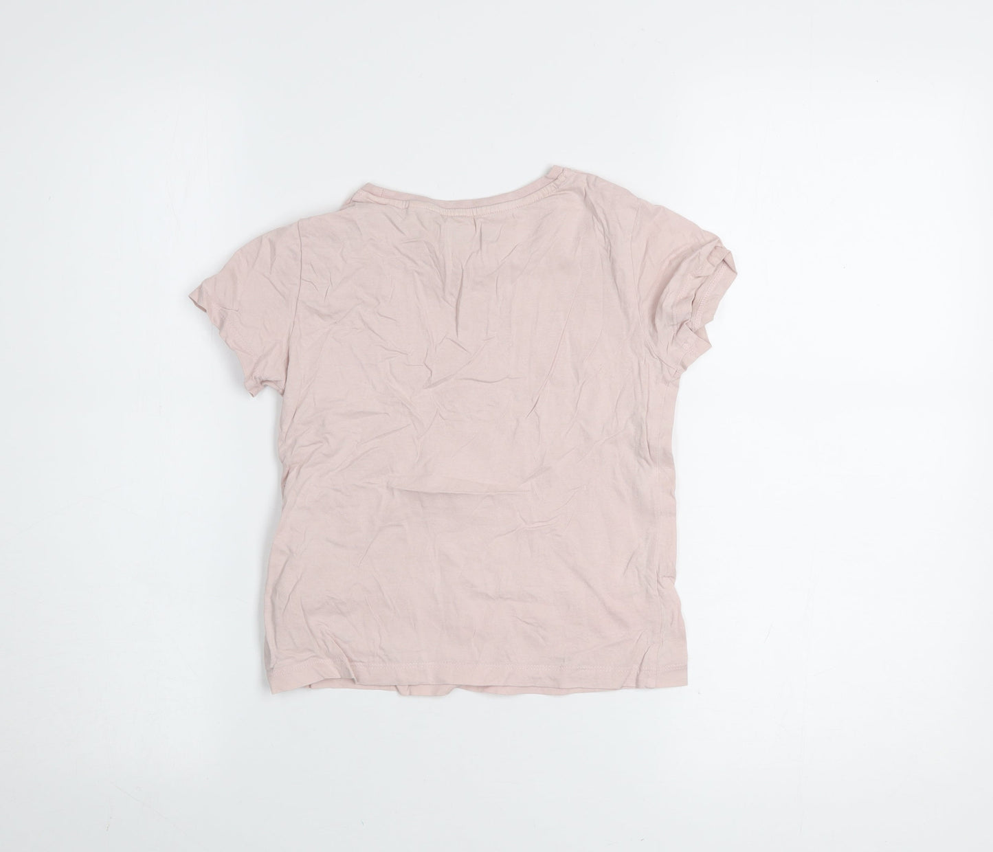 Jack Wills Girls Pink Cotton Logo T-Shirt 7-8 Years Short Sleeve Casual