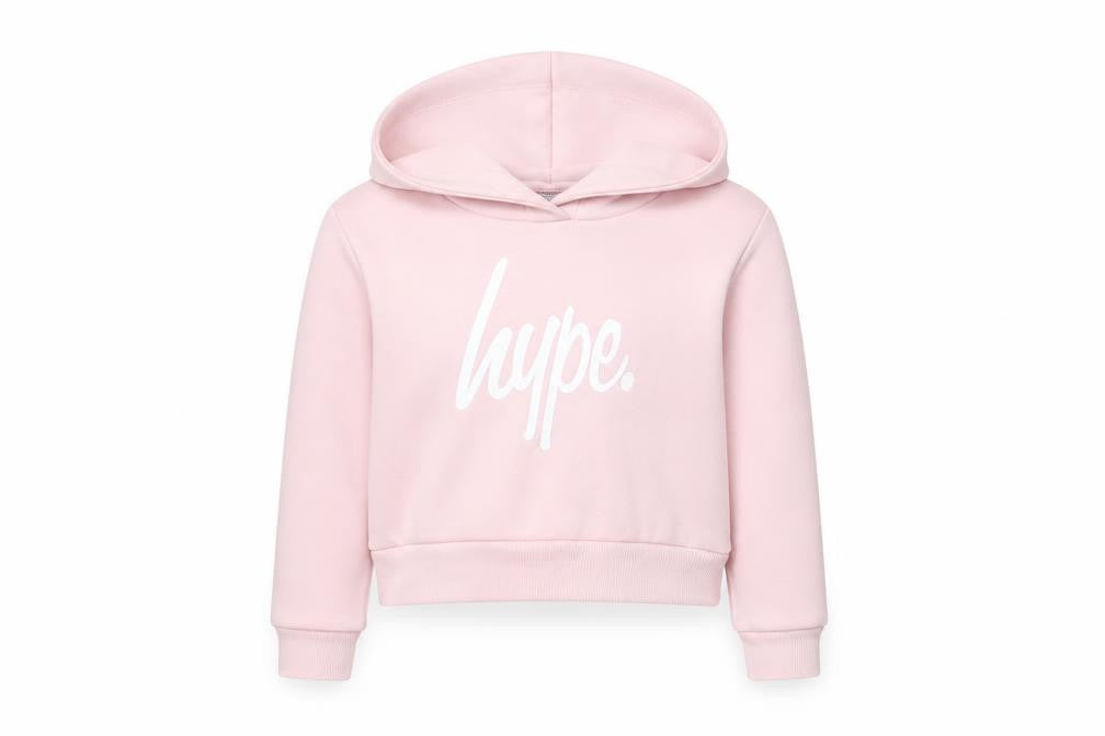 Hype Girls Pink Pullover Hoodie 7-8 Years Cotton Blend Graphic Logo