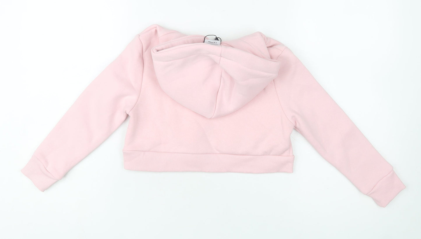 Hype Girls Pink Pullover Hoodie 7-8 Years Cotton Blend Graphic Logo