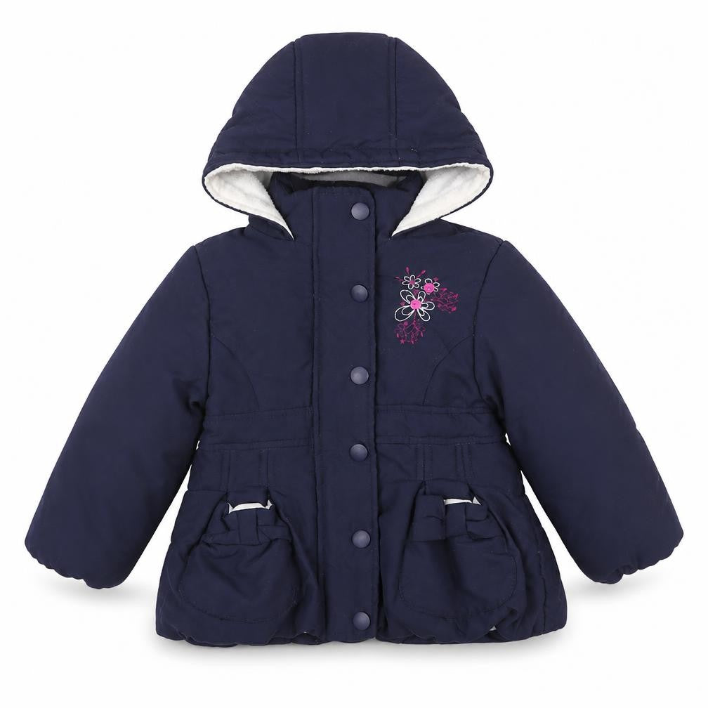 St. Bernard for Dunnes Girls Navy Hooded Puffer Jacket 18-23 Months Embroidered