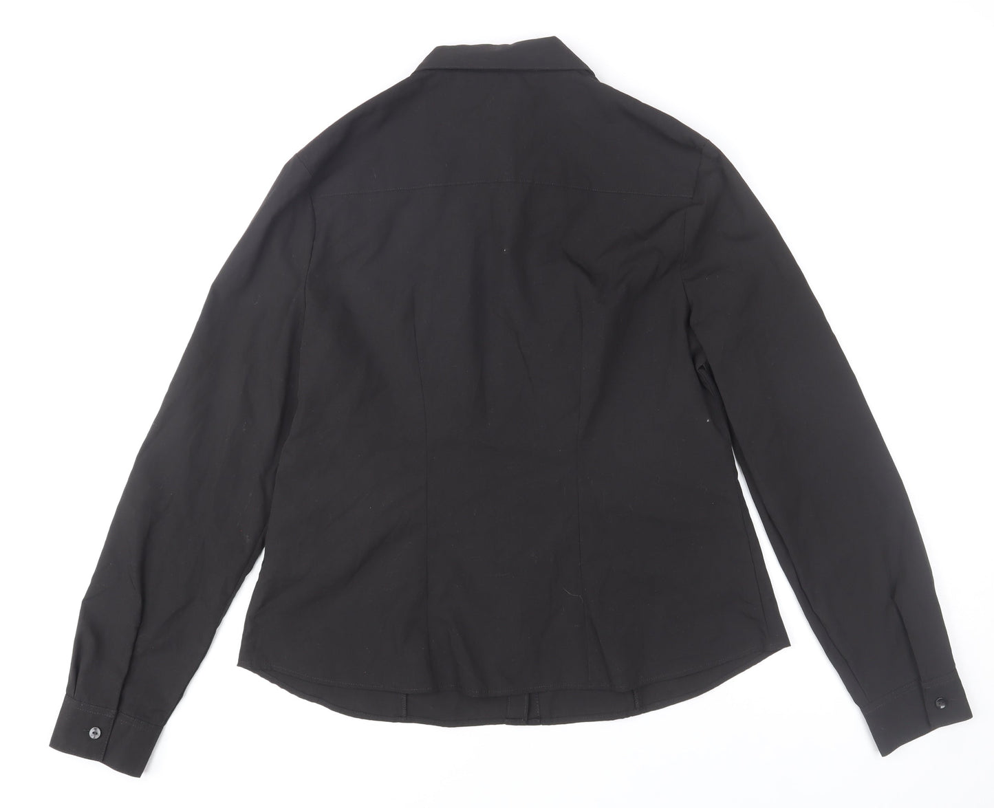 Primark Women's Black Long Sleeve Button-Up Work Blouse Size 12