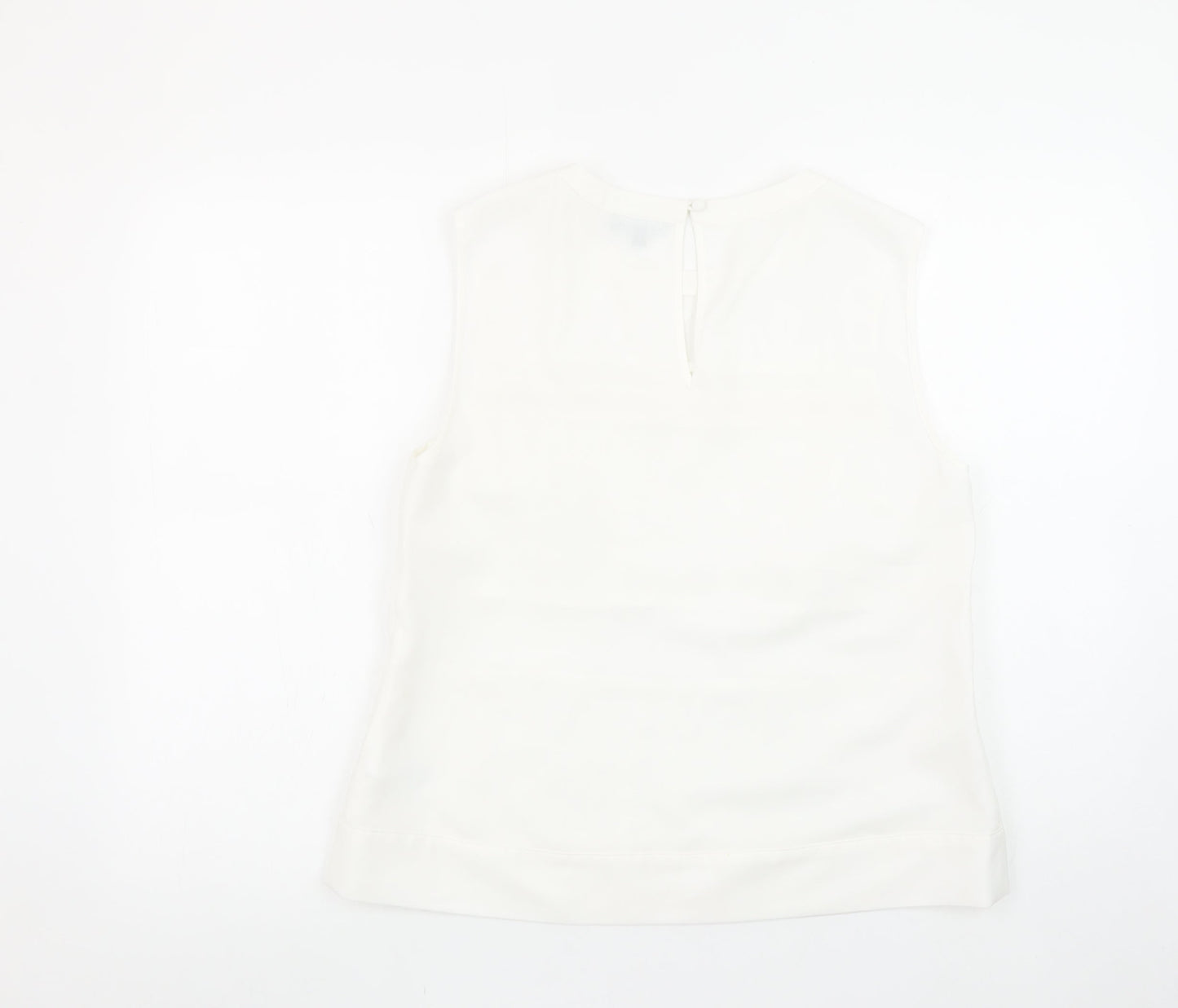 Warehouse Women White Floral Sleeveless Blouse UK 14