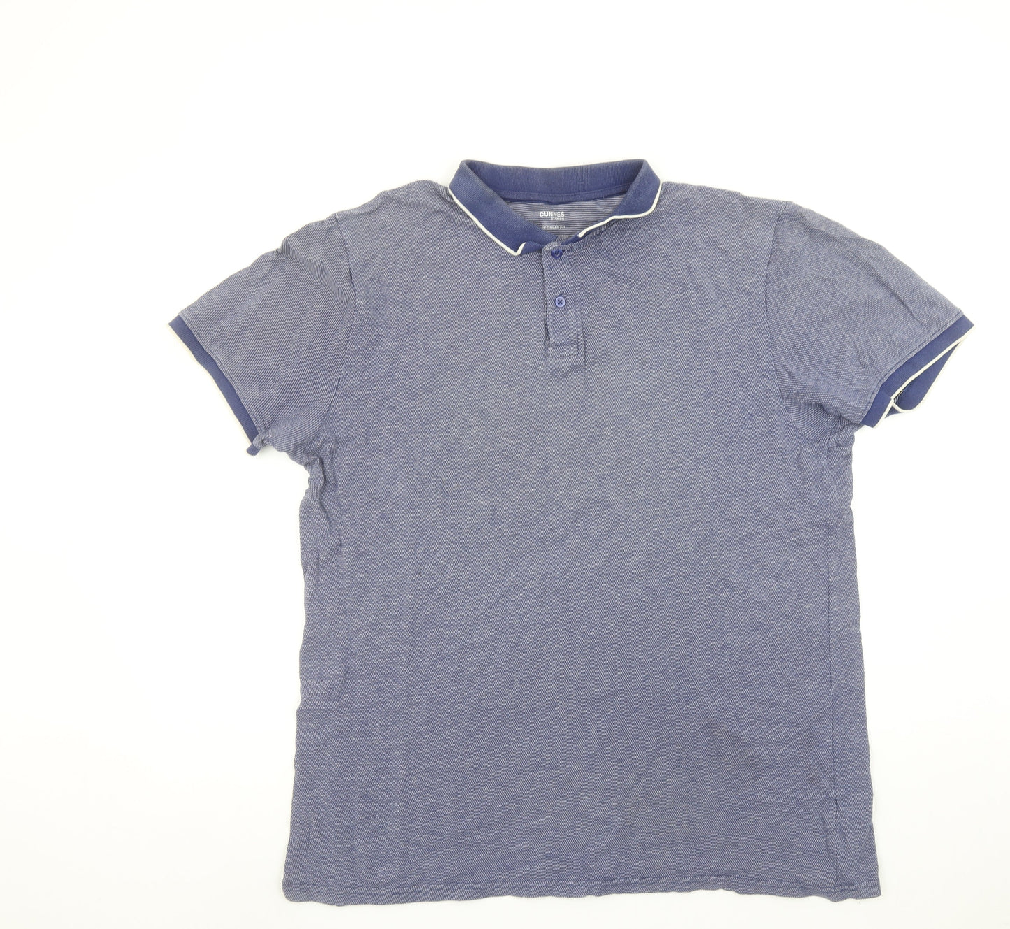 Dunnes Stores Men’s Blue Cotton Polo Shirt XL Regular Fit