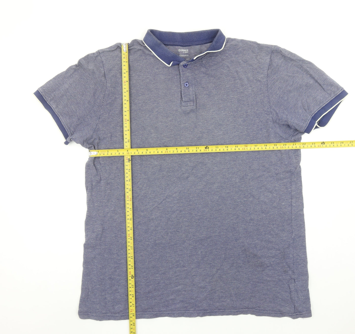 Dunnes Stores Men’s Blue Cotton Polo Shirt XL Regular Fit