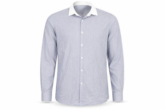 Dunnes Men Blue Striped Slim Fit Long Sleeve Button-Up Shirt 16in Collar