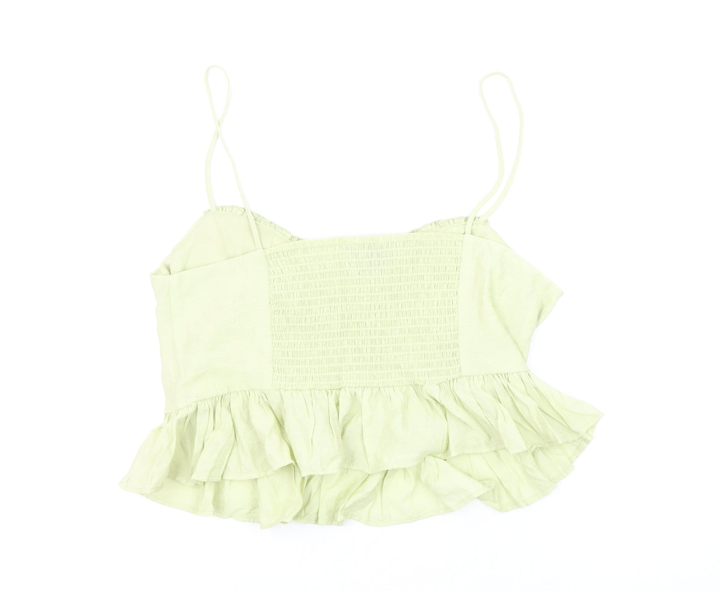 Primark Women’s Green Ruffle Hem Camisole Crop Top Size 16