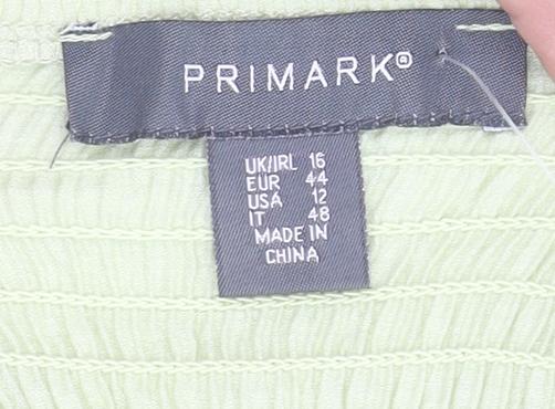 Primark Women’s Green Ruffle Hem Camisole Crop Top Size 16