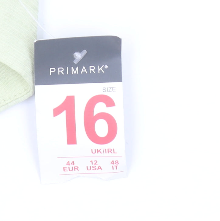 Primark Women’s Green Ruffle Hem Camisole Crop Top Size 16