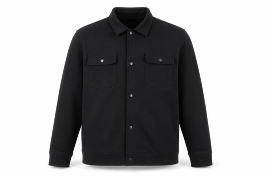 Easy Men's Black Regular Fit Long Sleeve Snap Button-Up Shirt