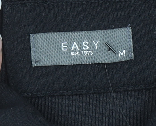 Easy Men's Black Regular Fit Long Sleeve Snap Button-Up Shirt
