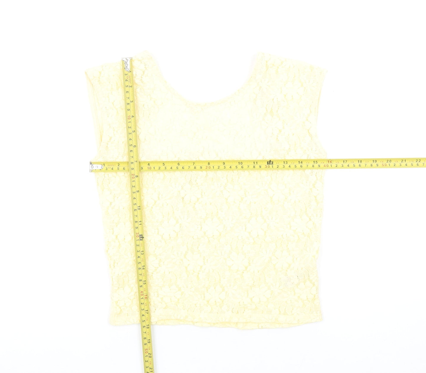 Savida Women's Yellow Lace Camisole Blouse Size 10