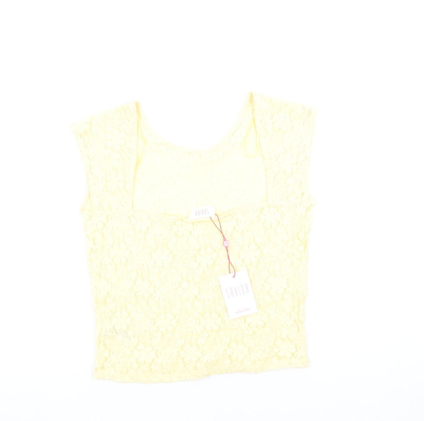 Savida Women's Yellow Lace Camisole Blouse Size 10