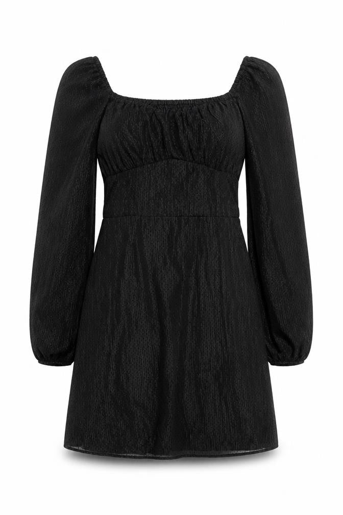 Primark Teens Black Mini Puff Sleeve Square Neck Dress 14-15