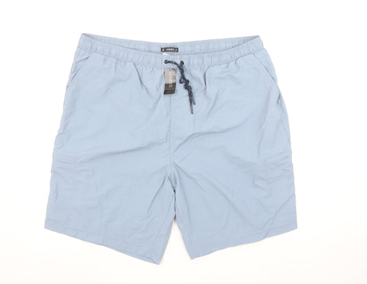Dunnes Stores Mens Blue 2XL Swim Shorts Elastic Waist Lined Quick Dry