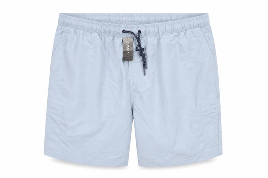 Front view of Dunnes men’s blue 2xl swim shorts elastic waist lined quick dry