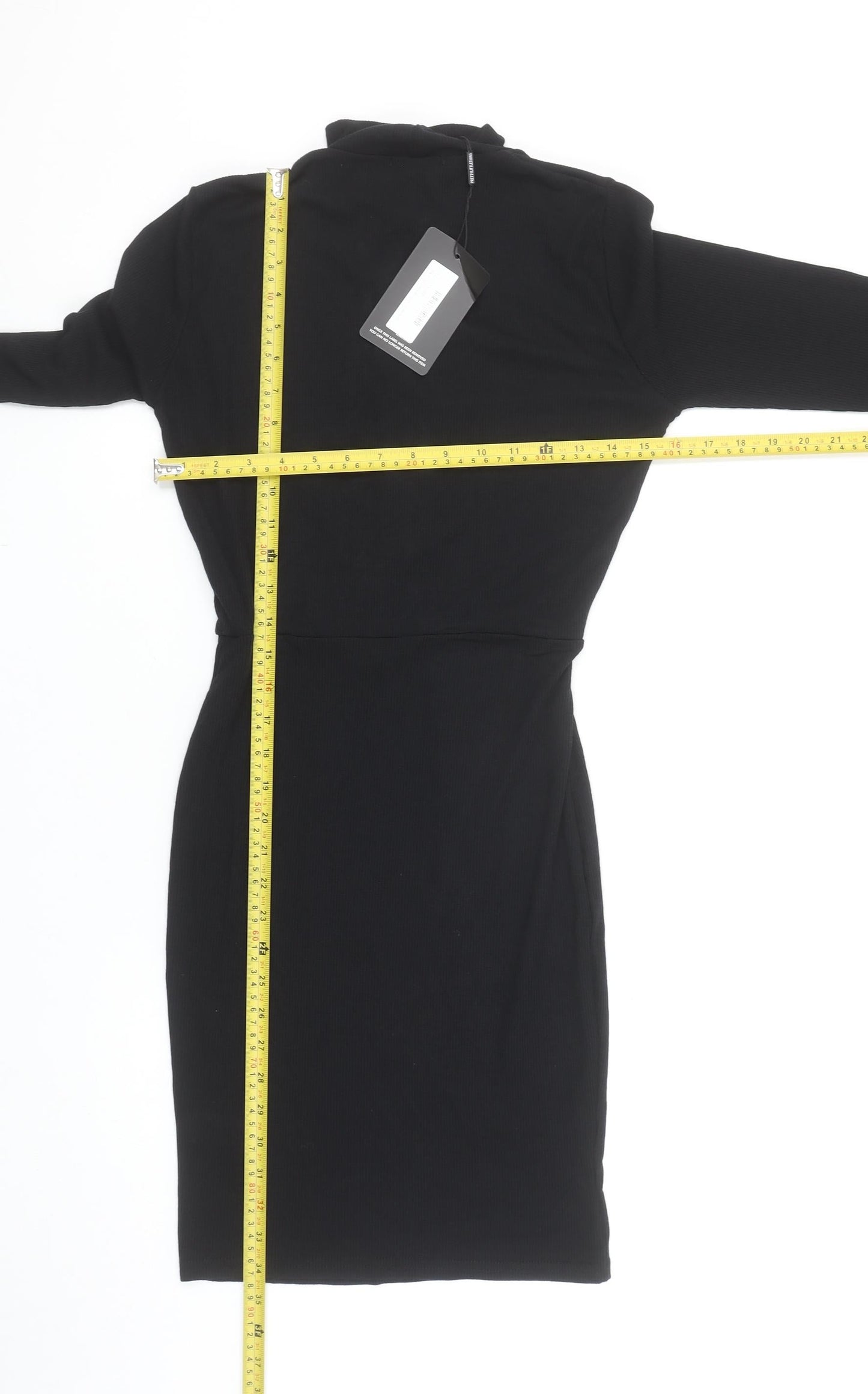 PrettyLittleThing Women Black Size 10 Bodycon Lace Up Dress