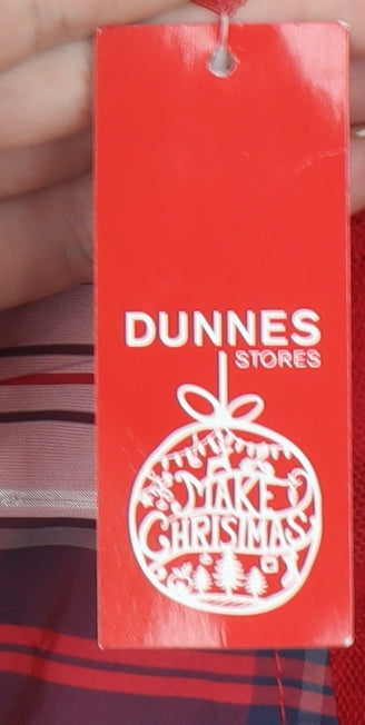 Dunnes Stores Girls Red Velvet Check Bow Fit & Flare Christmas Dress 18-24 Months
