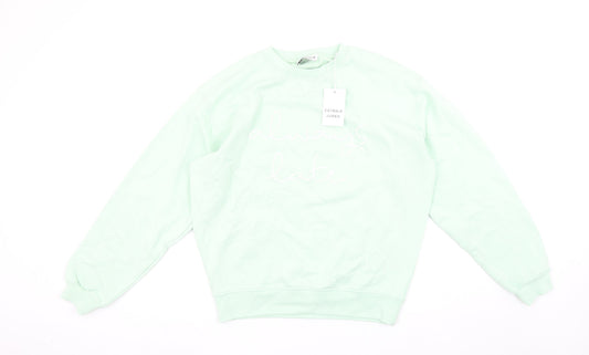 Catwalk Junkie Womens Mint Green Size 10 Always Late Sweatshirt