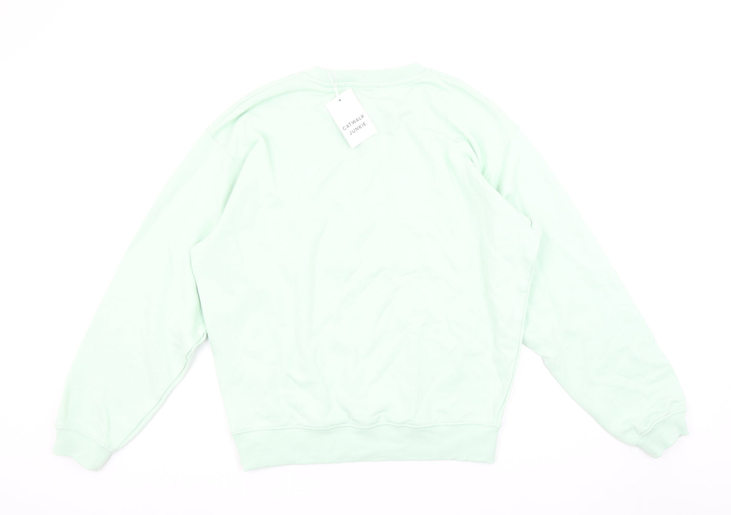 Catwalk Junkie Womens Mint Green Size 10 Always Late Sweatshirt