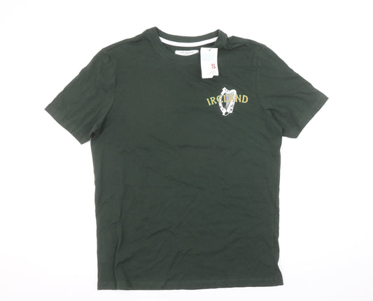 Primark Men's Green Ireland Graphic Regular Fit Cotton T-Shirt Size S