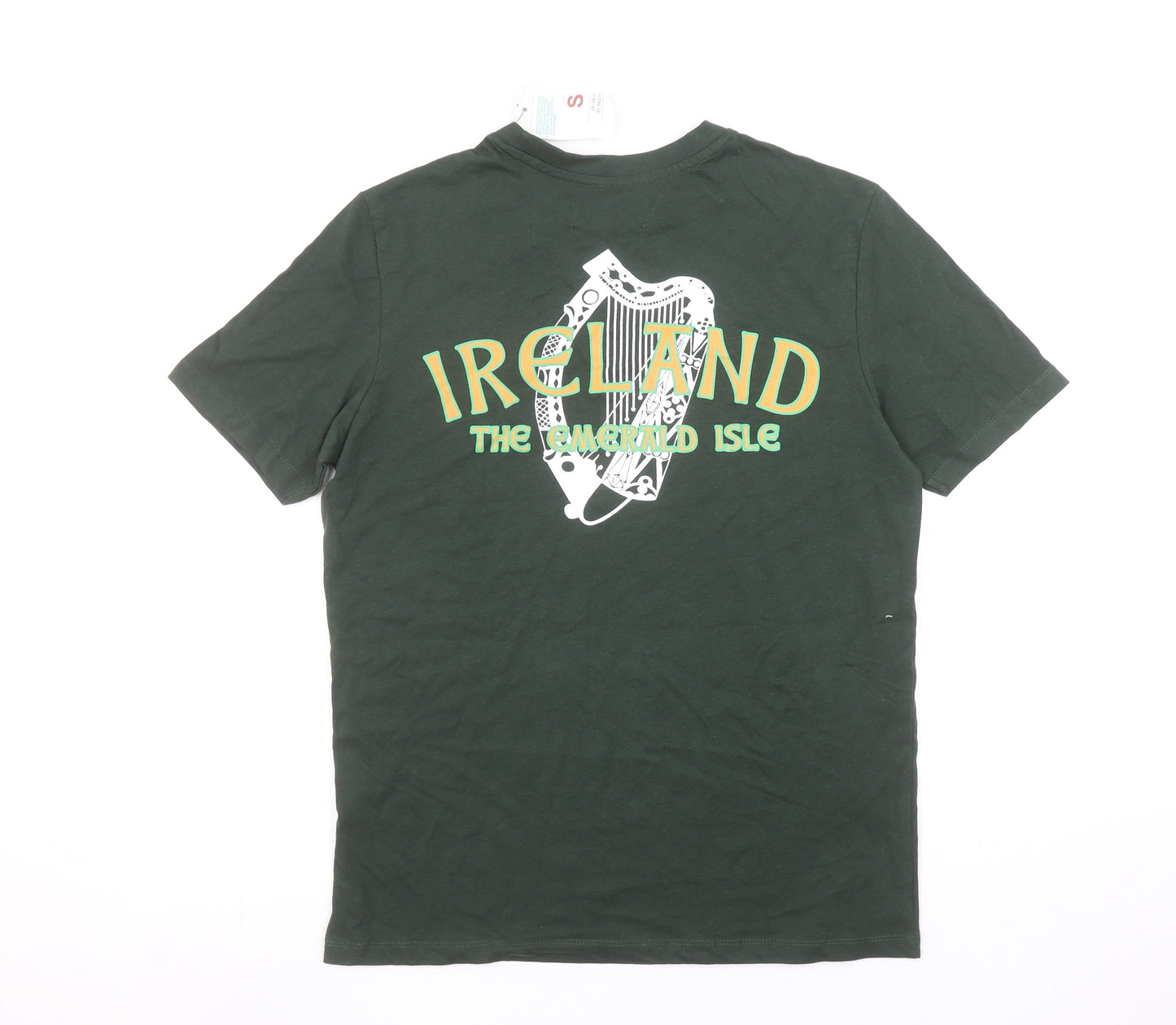 Primark Men's Green Ireland Graphic Regular Fit Cotton T-Shirt Size S