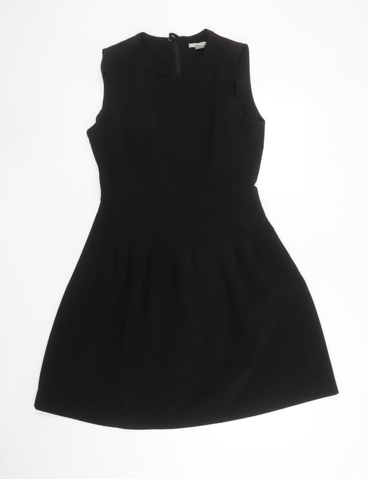 H&M Women’s Black Fit & Flare Sleeveless Knee Length Dress Size 12
