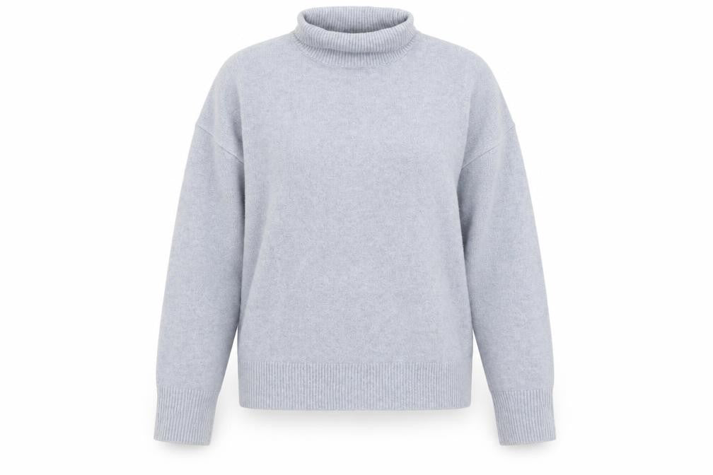 Zara Women's Grey Roll Neck Knit Jumper Size L