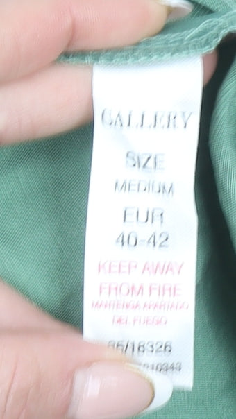 Gallery Women’s Green Tapered Lyocell Linen Drawstring Trousers Size M