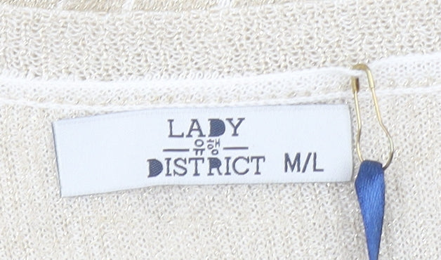 Lady District Women’s Beige Viscose Knit Sleeveless Vest M/L