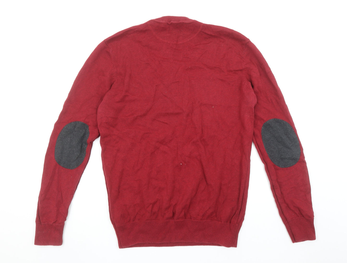 Reserved Men's Red Cotton Crew Neck Pullover Jumper L