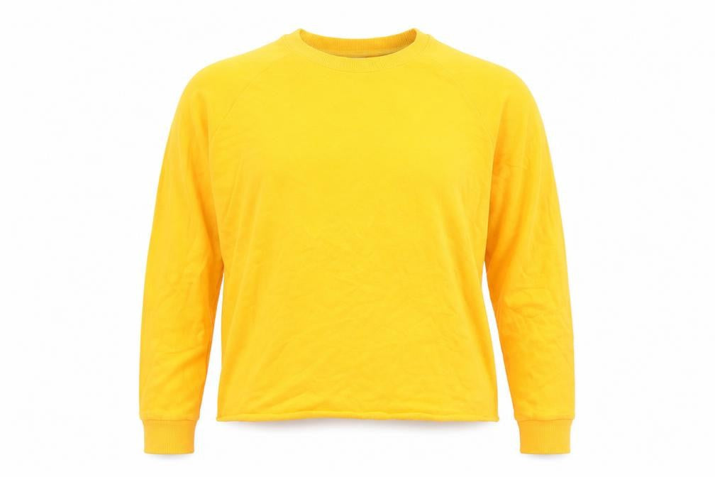 ASOS Women Yellow Cotton Pullover Sweatshirt UK 16 Regular Fit