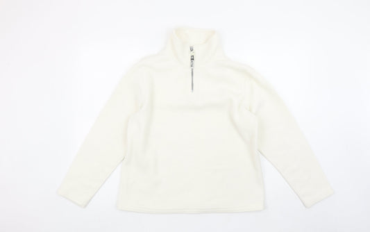Active Women's Ivory Fleece 1/2 Zip Pullover Sweatshirt Size 10/12
