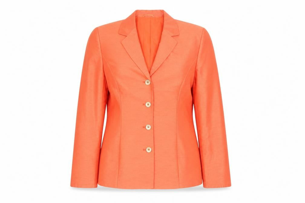 Steilmann Women’s Orange Polyester Single-Breasted Blazer Jacket Size 12