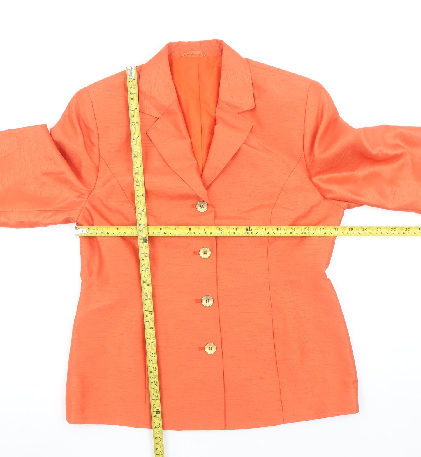 Steilmann Women’s Orange Polyester Single-Breasted Blazer Jacket Size 12