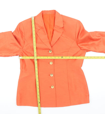 Steilmann Women’s Orange Polyester Single-Breasted Blazer Jacket Size 12