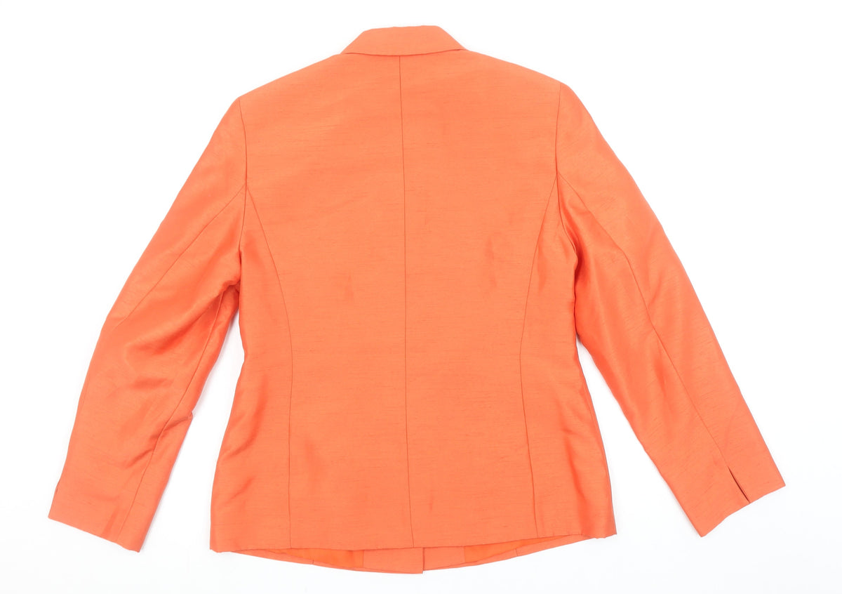 Steilmann Women’s Orange Polyester Single-Breasted Blazer Jacket Size 12
