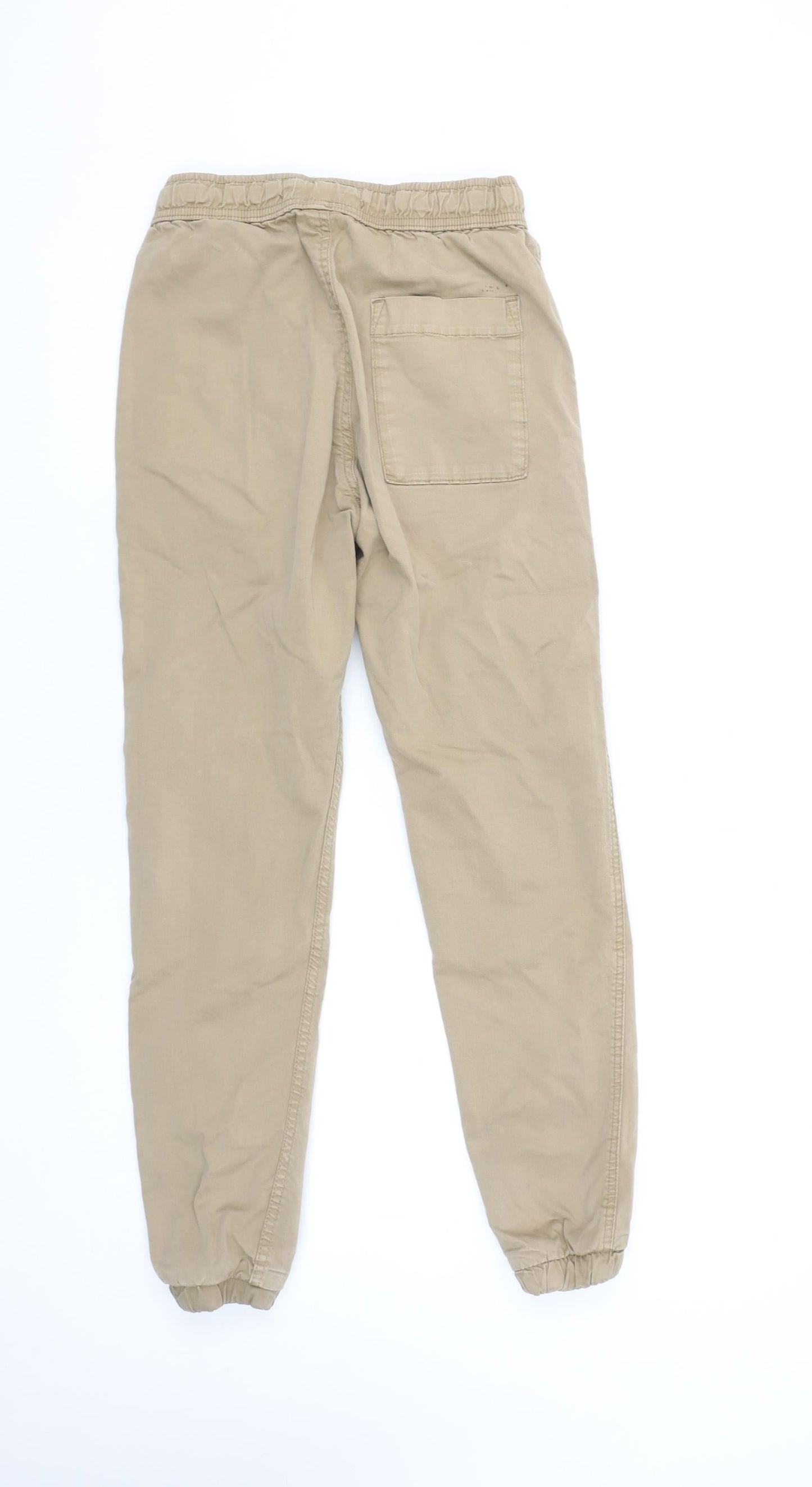 Bershka Women’s Beige Cotton Jogger Trousers Size 6